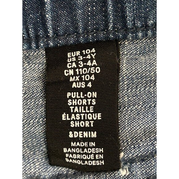 Toddler Pull-On Denim Shorts Elastic Waist US 3-4 Years - Picture 5 of 6